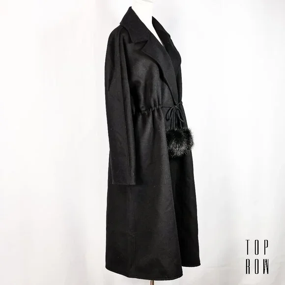 Adrienne Landau : The Wool Blend Pom Pom Coat